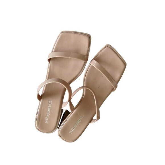 JEFFREY CAMPBELL Nude Strappy Block Heels Sandals Heels Size US 8 - Picture 11 of 12